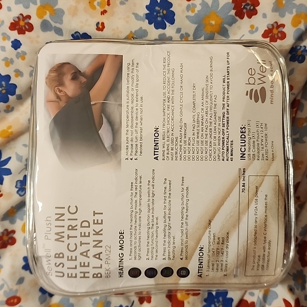 USB mini electric heated blanket